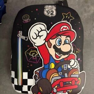 Loungefly Black and Red Mario Backpack